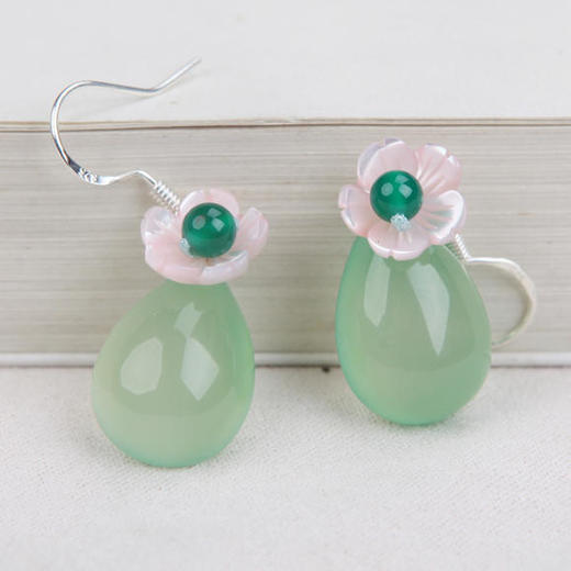 FXY7892新款简约时尚民族风绿玉髓耳坠 商品图3