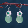 FXY7892新款简约时尚民族风绿玉髓耳坠 商品缩略图0