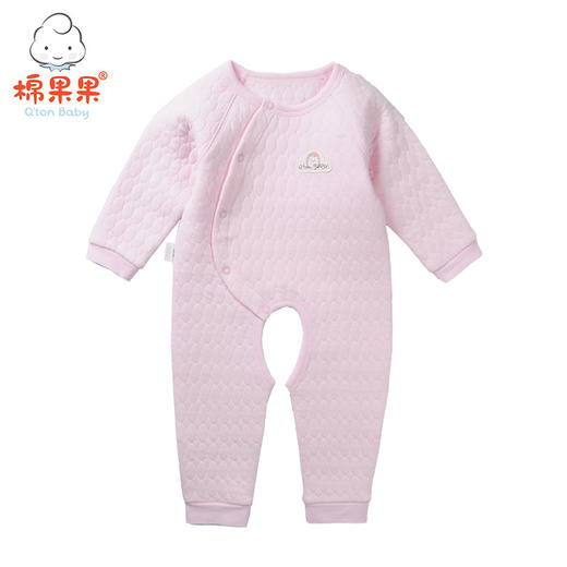 棉果果秋冬季男童女童内衣空气层偏襟开裆连体衣连身衣哈衣 M401721618605 商品图1