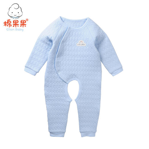 棉果果秋冬季男童女童内衣空气层偏襟开裆连体衣连身衣哈衣 M401721618605 商品图2