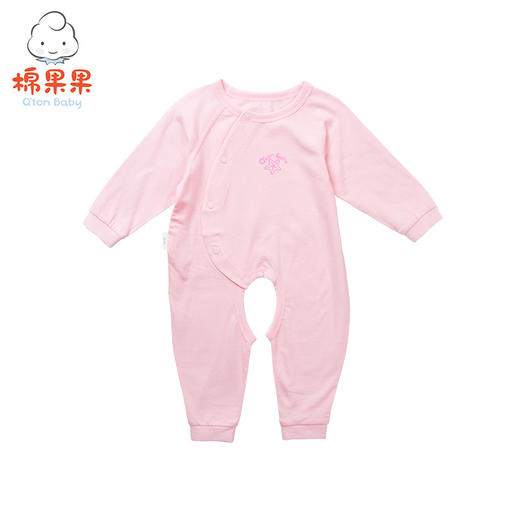 棉果果夏季男童女童内衣偏襟开裆连体衣连身衣哈衣M201721218225 商品图1