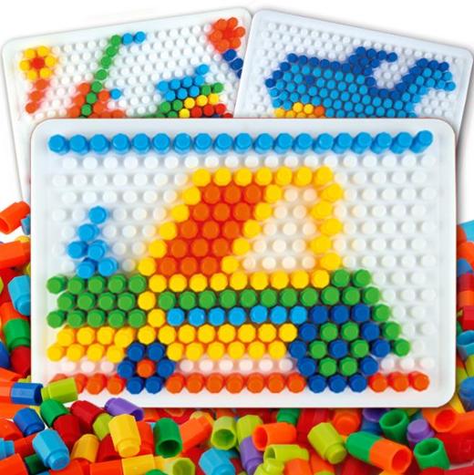 儿童益智潜力八角钉组合插板玩具拼插拼图儿童玩具 商品图0