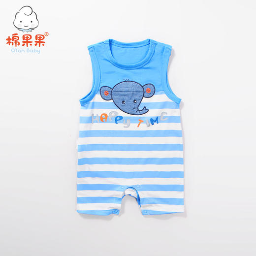 棉果果夏季男女童背心连体衣连身衣哈衣M212724218294 商品图2