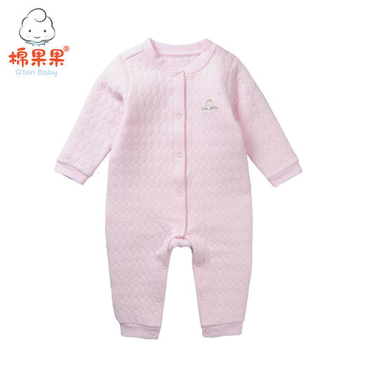 棉果果秋冬季男童女童内衣空气层对开连体衣连身衣哈衣M401722618606 商品图2