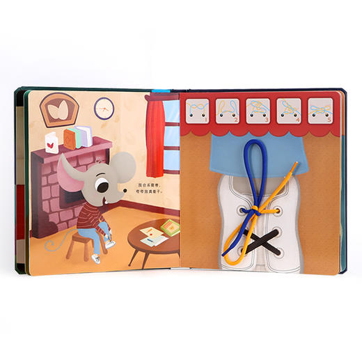 美乐我会扣纽扣 幼儿生活技能习惯培养玩具机关书0-3-6岁儿童绘本立体书早教书一两岁宝宝书籍启蒙认知书益智书（发中通，韵达，邮政，随机发不指定） 商品图3