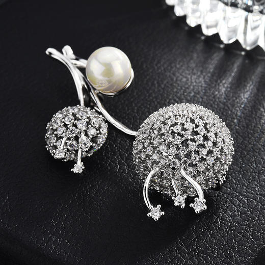 YZ-新款气质高档锆石蒲公英胸针女时尚大衣胸花西服配饰 商品图2