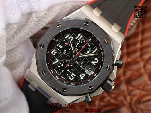 JF 爱彼2018新款皇家橡树26470，钢壳陶瓷圈新品.直径42毫米！陶瓷把头陶瓷按的，搭载订制版12H计时3126机芯，特制的黑红 商品图3