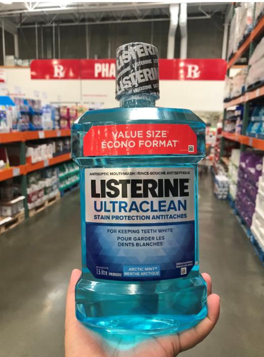 Listerine/李施德林全能强效漱口水 除口臭异味祛牙渍清新口气劲爽冰蓝型（1500ml/大瓶）防蛀漱口液祛除牙渍清新口气 温哥华直邮 商品图0