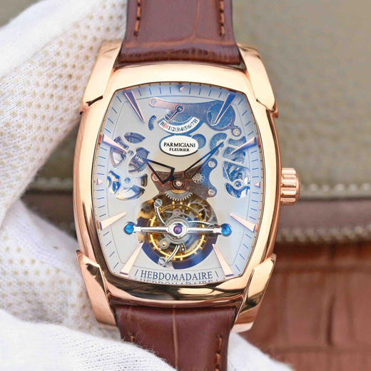 BM帕玛强尼TOURBILLON系列PF012512.01。真陀飞轮男士 手动机械,53x37.2毫米原版尺寸,男士 材质：精钢镀金，真皮表带 商品图0