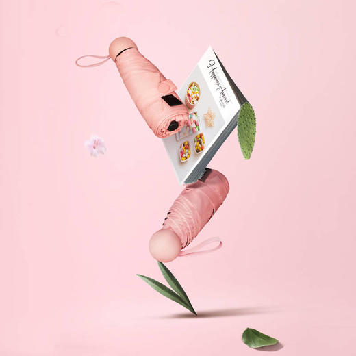 【手掌大小 超轻迷你 零透光 胶囊伞】五折太阳伞防紫外线防晒遮阳伞 商品图4