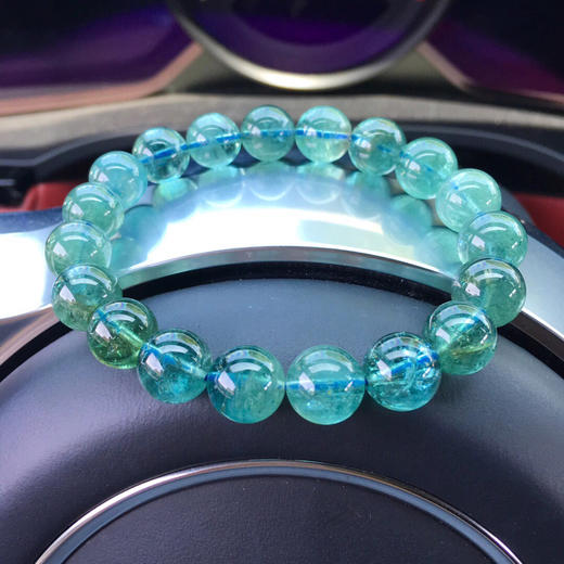 9g,10.5mm稀缺珍贵帕拉伊巴蓝色系奢华纯蓝碧玺手链