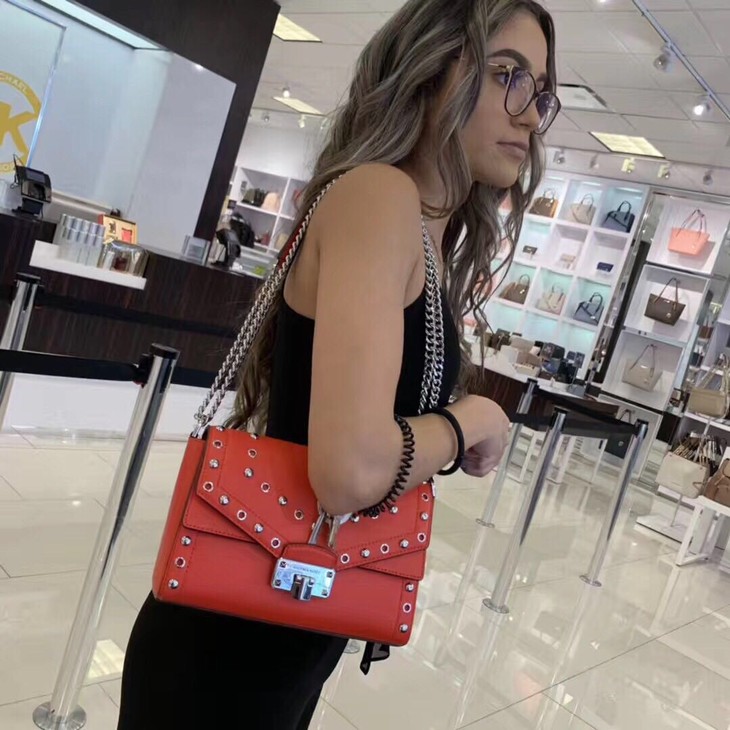 michaelkorsmkkinsley双层翻盖扣锁链条单肩斜跨信封包