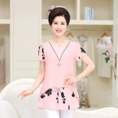 049新款妈妈夏装上衣服中年短袖