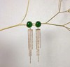 18K玫瑰金和田玉（碧玉）流苏耳饰--流年   半珠8mm/菠菜绿 商品缩略图2