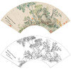 恽寿平没骨花鸟白描底稿-扇面小品-SP03 商品缩略图0