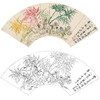 恽寿平没骨花鸟白描底稿-扇面小品-SP06 商品缩略图0