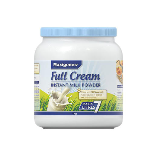 澳洲 Maxigenes美可卓蓝胖子全脂成人高钙奶粉1000g全家适用营养早餐 商品图3
