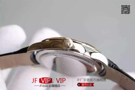 MKS劳力士切利尼系列50509。39毫米直径，包白金，蓝宝石镜面，头层牛皮，男士，不透底，一比一3132专用自动机械机芯。乱真。 商品图4