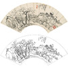 恽寿平没骨花鸟白描底稿-扇面小品-SP04 商品缩略图0
