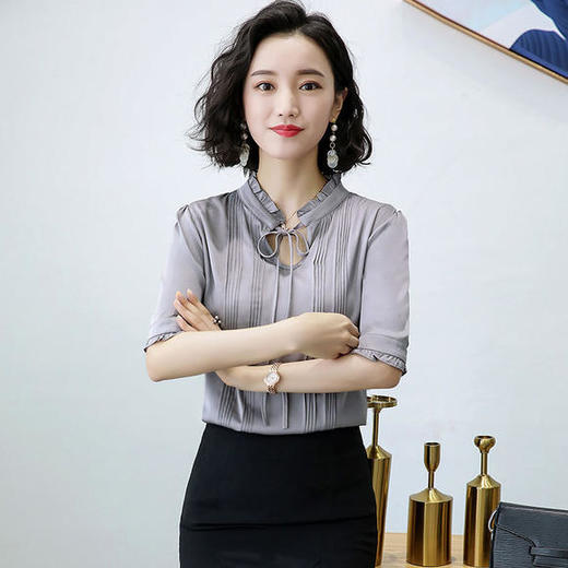 TC 50726重磅真丝短袖桑蚕丝上衣 商品图4