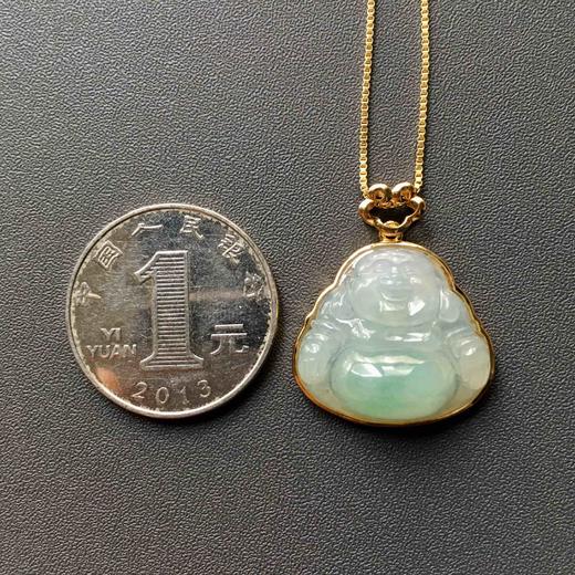 糯冰种阳绿翡翠弥勒佛 商品图3