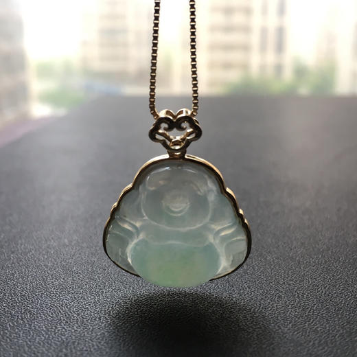 糯冰种阳绿翡翠弥勒佛 商品图6