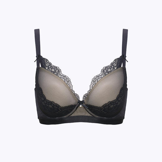 奶糖派温柔 大胸薄模杯侧收上托光面无痕文胸包裹型内衣女大码文胸 商品图1