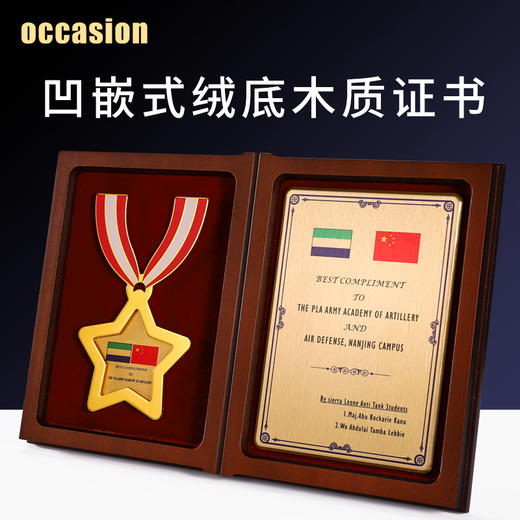 高档创意木质奖牌定制定做授权书荣誉证书纪念奖章制作颁奖五角星 商品图0