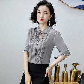 TC 50726重磅真丝短袖桑蚕丝上衣