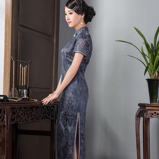 e1609玺玥蕾丝旗袍宴会礼服