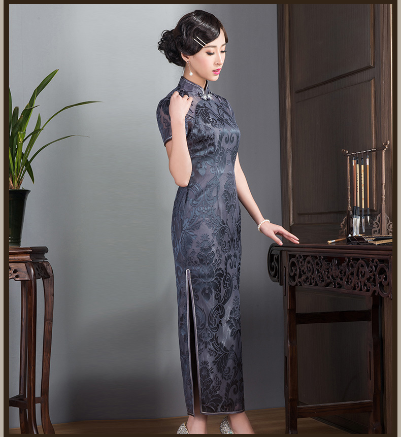 e1609玺玥蕾丝旗袍宴会礼服