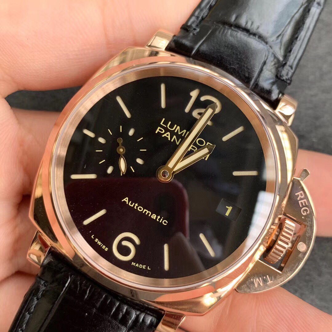 vs沛纳海限量发售pam908pam756优雅典范红金腕表一款适合亚洲手腕的红