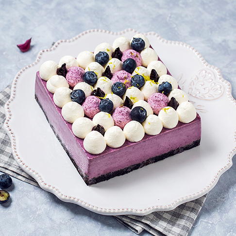 【吃不腻的蓝莓奶油芝士蛋糕，每一口都清新爽口】蓝莓芝士 Blueberry Cheese