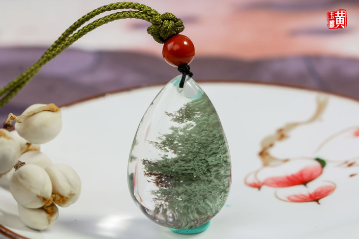 幽静时光千层塔级别巴西天然绿幽灵吊坠含绳