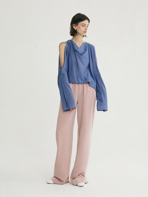 HIDEMI 到店必入垂坠感柔顺舒适透气松紧带宽松休闲空气感长裤 商品图7