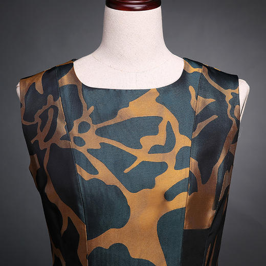 SAINTJOY/上久楷 宋锦连衣裙 金色 SWS5335(勿拍 仅订制） 商品图3