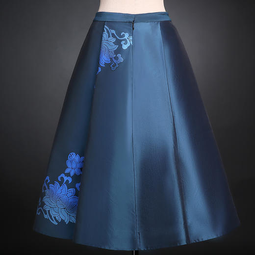 SAINTJOY/上久楷 宋锦时装裙 深蓝（勿拍 仅订制） SWW4055-1 商品图2