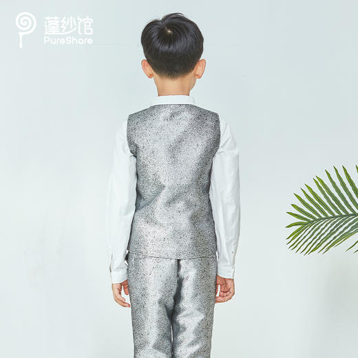 非质量问题不退换~pureshare蓬纱馆 男童银色小西装外套套装帅气英伦花童礼服新款夏-银色西装 商品图3