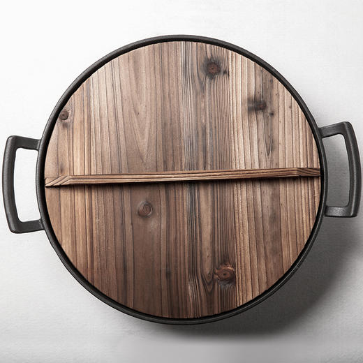 【品牌直发】铸味 | 33CM双耳炒锅 铸铁老式家用 少油烟生铁锅 燃气灶适用铁锅 商品图1