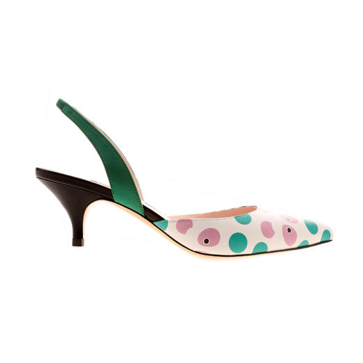 纽约时装周 任容萱同款 sheme 女士纽约时装周走秀款《俏皮熊猫》点点细跟单鞋 彩色 商品图0