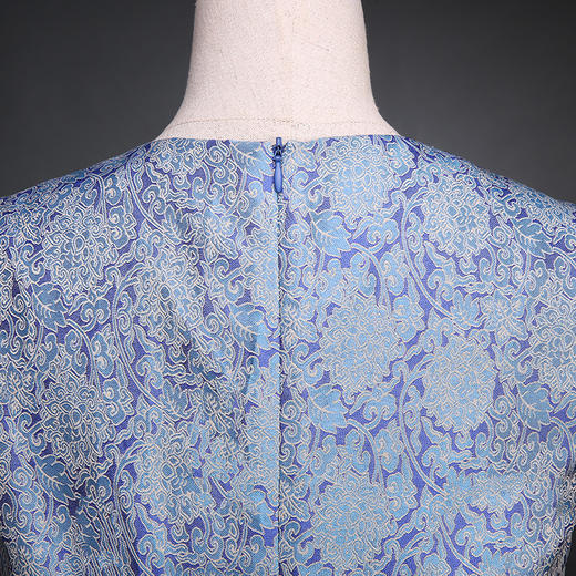 SAINTJOY/上久楷 宋锦无袖连衣裙 蓝色 SWW4006（勿拍 仅订制） 商品图4