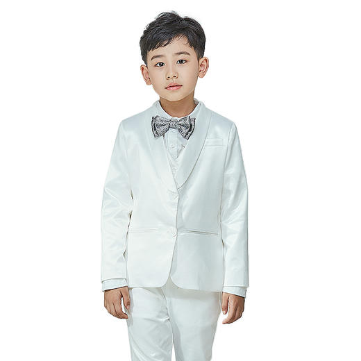 非质量问题不退换哦~pureshare蓬纱馆 白色儿童西装套装休闲男小花童礼服演出服夏新款-白色西装 商品图4