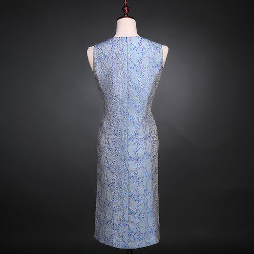 SAINTJOY/上久楷 宋锦无袖连衣裙 蓝色 SWW4006（勿拍 仅订制） 商品图1