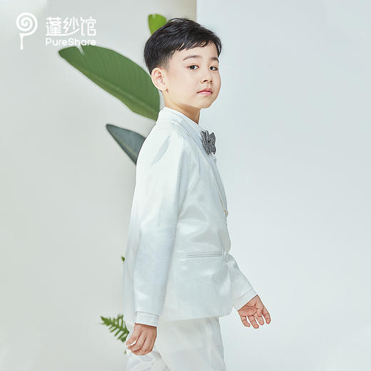非质量问题不退换哦~pureshare蓬纱馆 白色儿童西装套装休闲男小花童礼服演出服夏新款-白色西装 商品图2