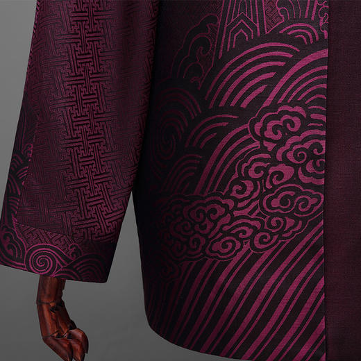 saintjoy/上久楷 宋锦新中装 江崖海水纹.故宫红 swm5341