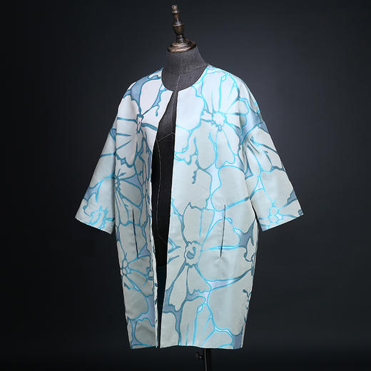 SAINTJOY/上久楷  宋锦女式外套 蓝色 SWS5354(勿拍 仅定制) 商品图2
