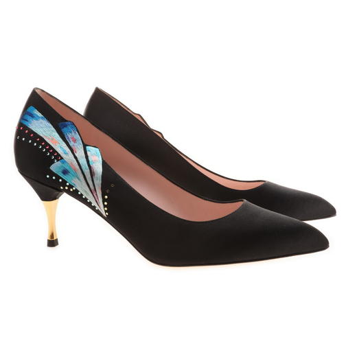 sheme 新中式女士纯手工刺绣浅口单鞋 黑色 商品图3