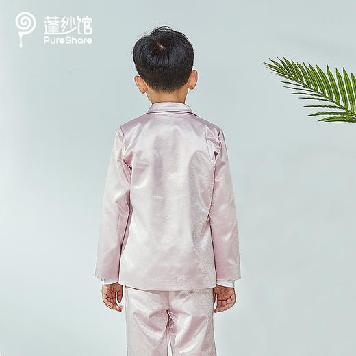 非质量问题不退换哦~pureshare蓬纱馆 男童时尚洋气粉色西装短裤套装夏花童礼服演出服-粉色西装 商品图2