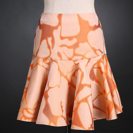 SAINTJOY/上久楷  宋锦女式短裙 桔色 SWS5356-1（勿拍 仅订制） 商品图0