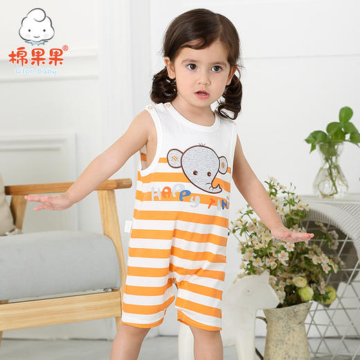 棉果果夏季男女童背心连体衣连身衣哈衣M212724218294 商品图0